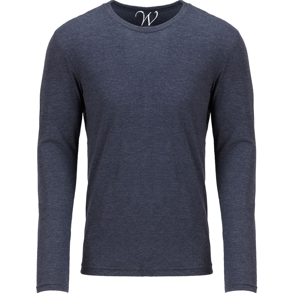 EWC-607N Navy Ultra Soft Sueded Long Sleeve