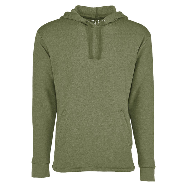 EWC-093MG Military Green Heather Ultra Soft Sueded Hoodie