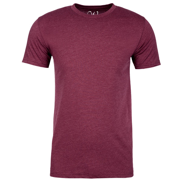 EWC-100HMN Heather Maroon Ultra Soft Sueded Crew Neck T-shirt