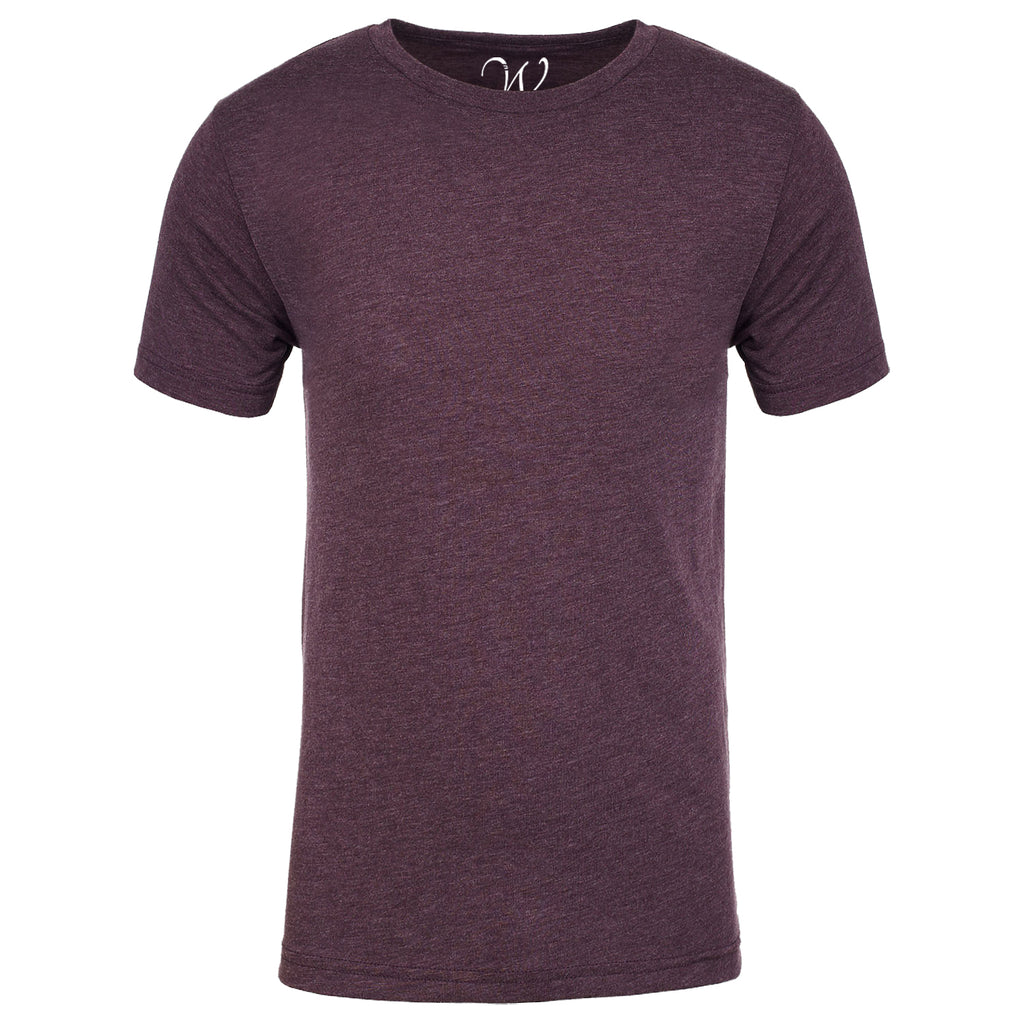 EWC-601BG Burgundy Heathered Crew Neck T-shirt