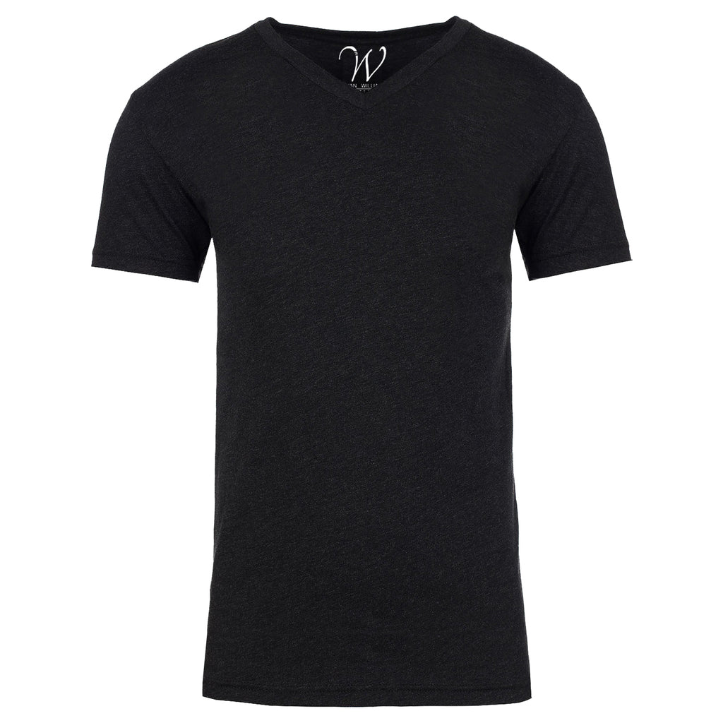 EWC-604B Black Heathered V Neck T-shirt