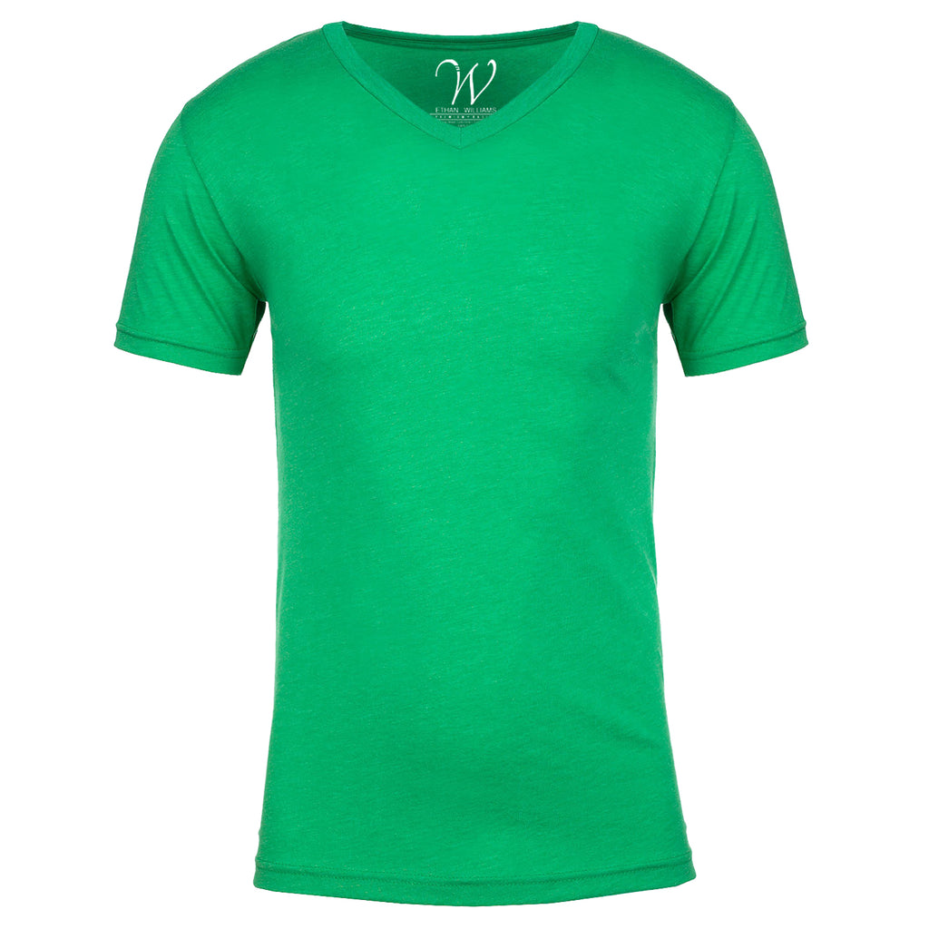 EWC-604KG Kelly Green Heathered V Neck T-shirt