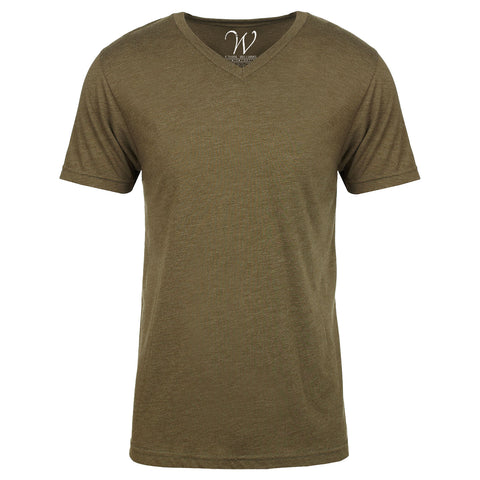 EWC-604HG Heather Grey Heathered V Neck T-shirt