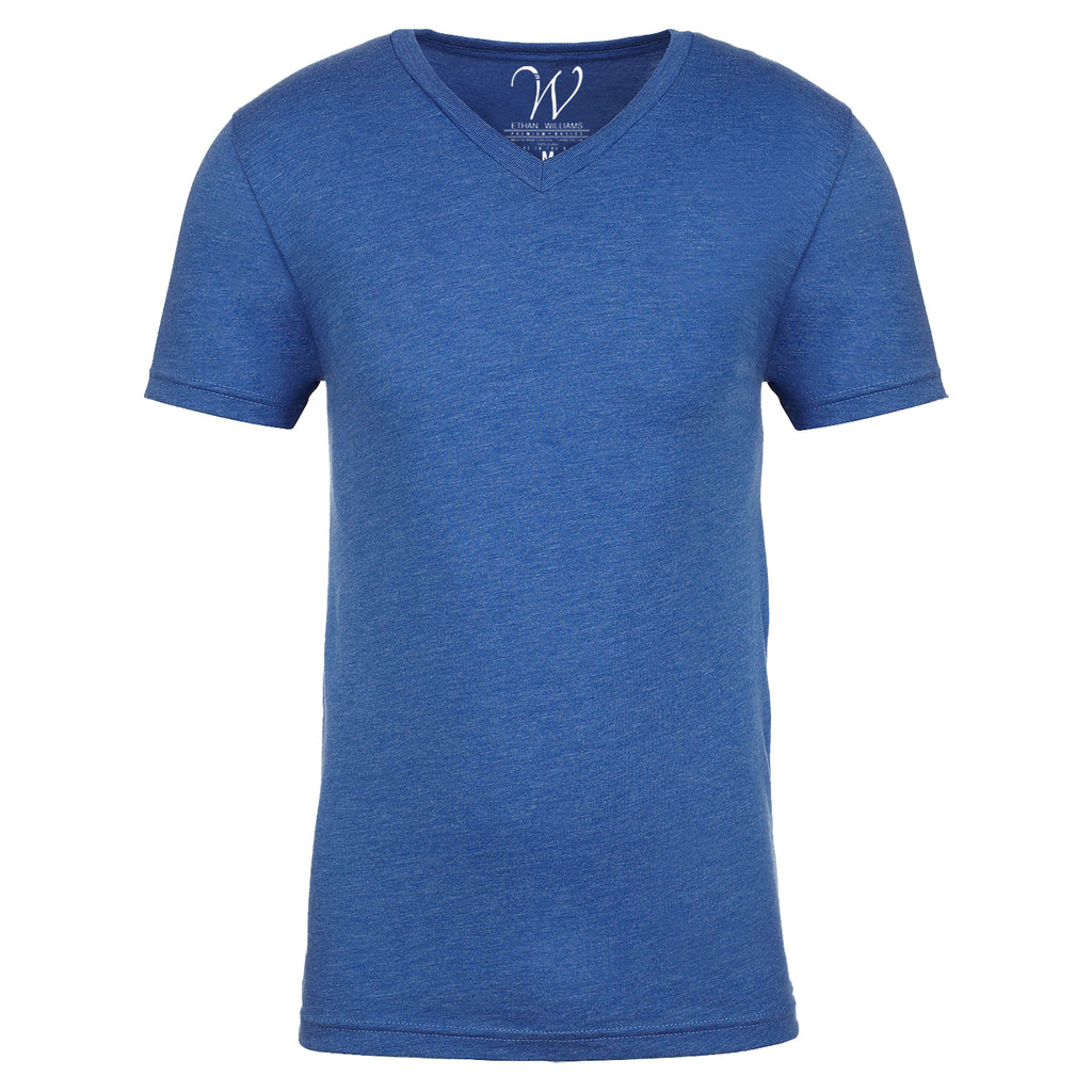 EWC-604RB Royal Blue Heathered V Neck T-shirt