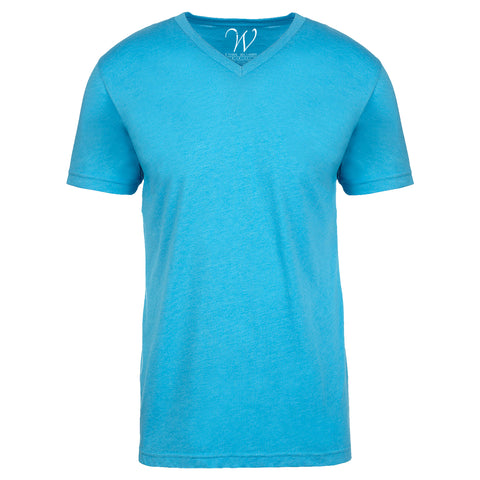 EWC-604T Turquoise Heathered V Neck T-shirt