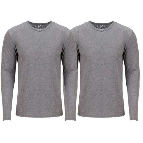 EWC-607HGHG 2-Pack Ultra Soft Sueded Long Sleeve - Heather Grey / Heather Grey