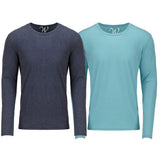 EWC-607NT 2-Pack Ultra Soft Sueded Long Sleeve - Navy / Turquoise