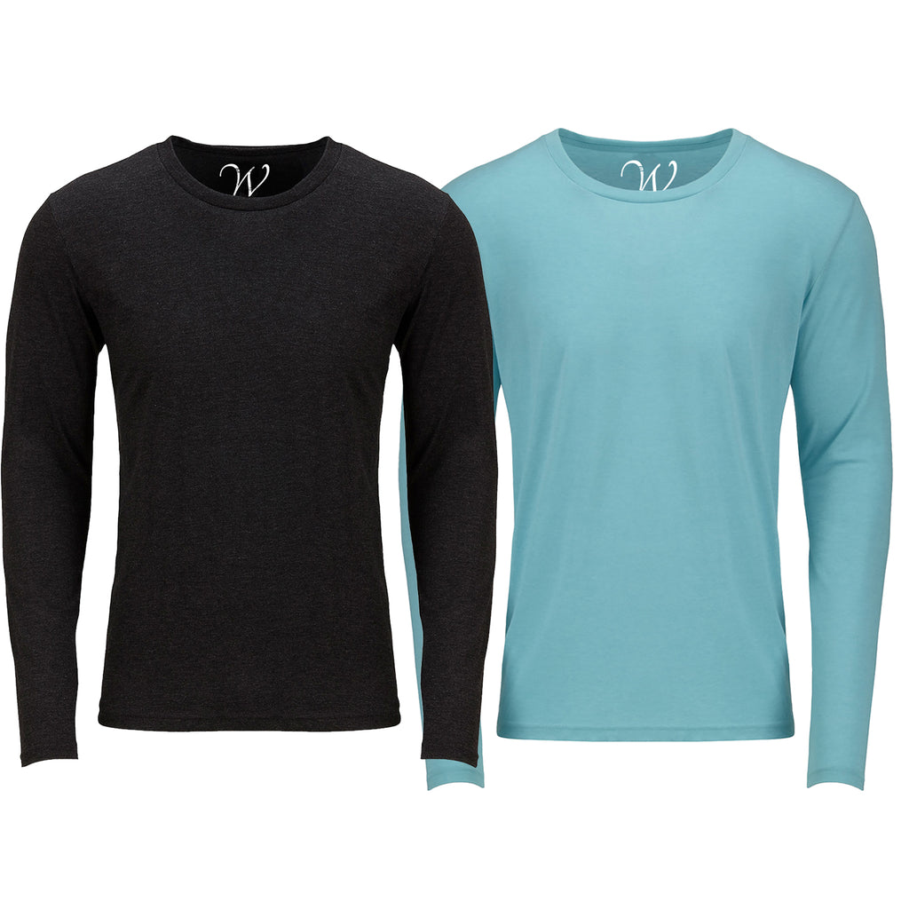 EWC-607BT 2-Pack Ultra Soft Sueded Long Sleeve - Black / Turquoise