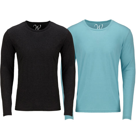 EWC-607BT 2-Pack Ultra Soft Sueded Long Sleeve - Black / Turquoise