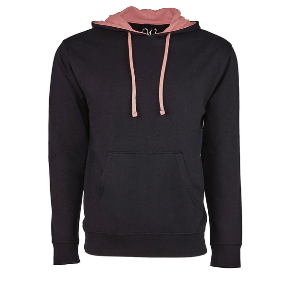 EWC-930BP Black-Pink French Terry Two-Toned Pullover Hoodie