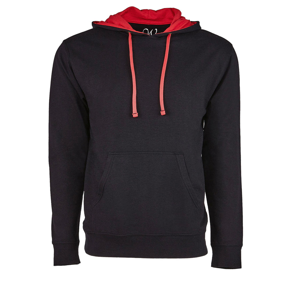 EWC-930BR Black-Red French Terry Two-Toned Pullover Hoodie