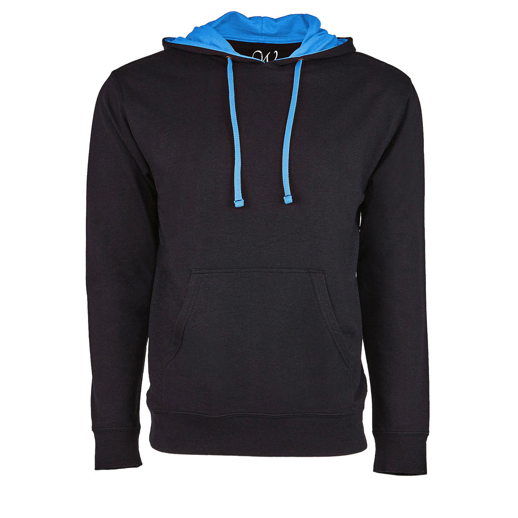 EWC-930BT Black-Turquoise French Terry Two-Toned Pullover Hoodie