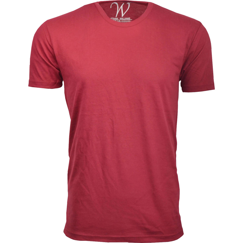 EWC-100BG Burgundy Ultra Soft Sueded Crew Neck T-shirt