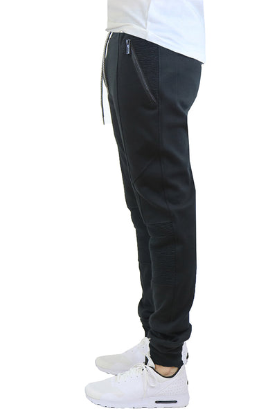 EWC-115JB Black Tech Fleece Moto Joggers