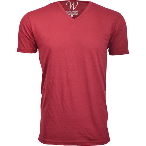 EWC-150BGWN 3-Pack Ultra Soft Sueded V-Neck T-shirt - Burgundy / White / Navy