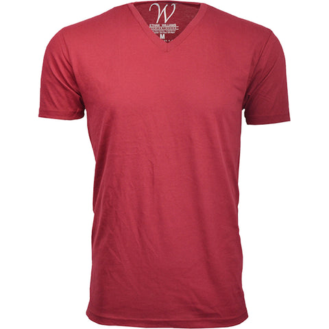 EWC-150BG Burgundy Ultra Soft Sueded V-Neck T-shirt