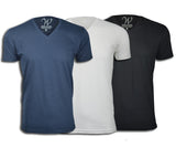 EWC-150BNW 3-Pack Ultra Soft Sueded V-Neck T-shirt - Black / Navy / White