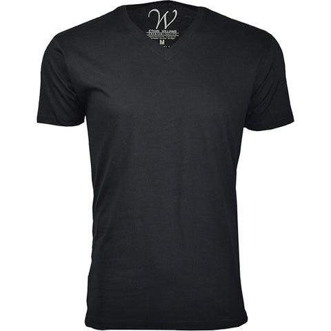 EWC-150BHMW 3-Pack Ultra Soft Sueded V-Neck T-shirt - Black / Heavy Metal / White