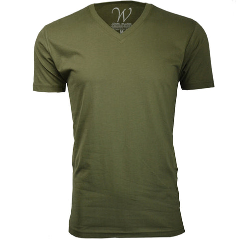 EWC-150MG Military Green Ultra Soft Sueded V-Neck T-shirt