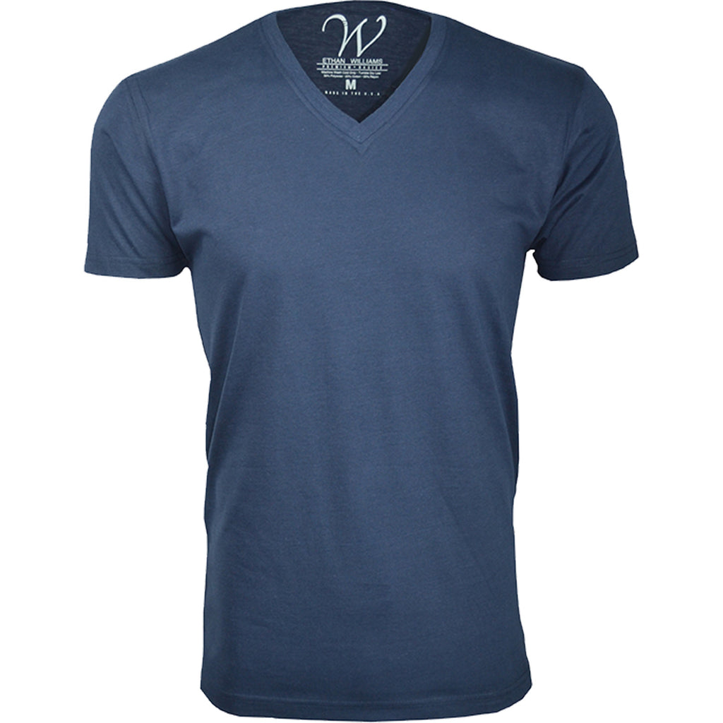 EWC-150N Navy Ultra Soft Sueded V-Neck T-shirt