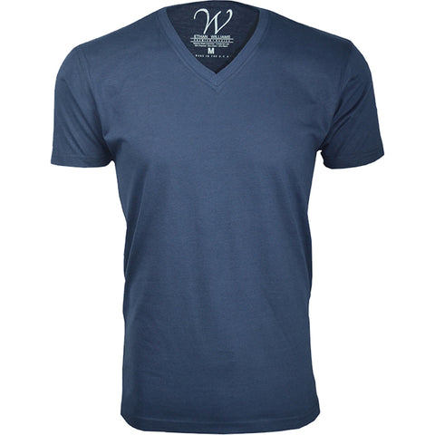 EWC-150BNBG 3-Pack Ultra Soft Sueded V-Neck T-shirt - Black / Navy / Burgundy