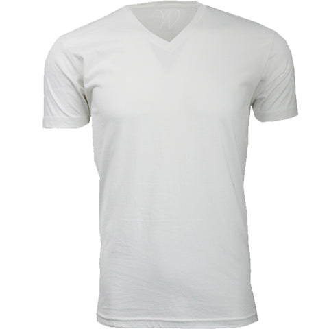 EWC-150W White Ultra Soft Sueded V-Neck T-shirt