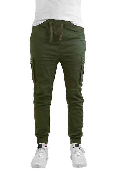 EWC-650JO Olive Stretch Twill Cargo Joggers