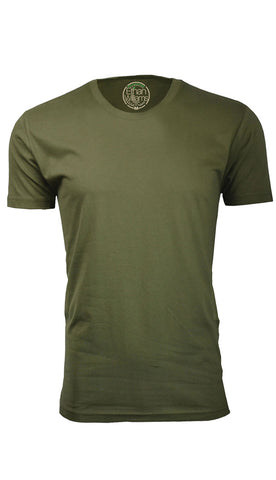 ORG-100MG Military Green Organic Cotton Crew Neck T-shirt