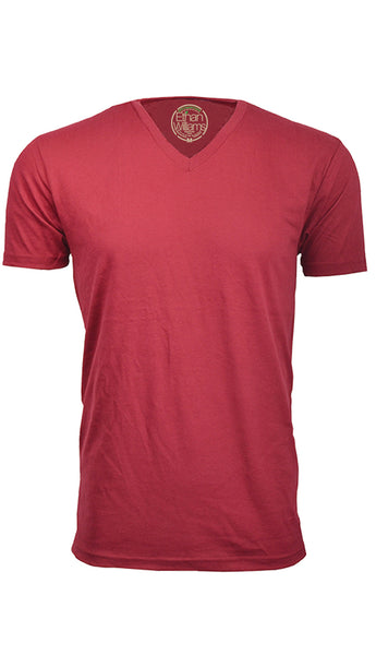 ORG-150BG Burgundy Organic Cotton V-Neck T-shirt