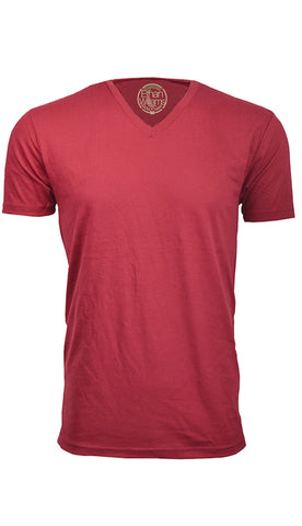 ORG-150R Red Organic Cotton V-Neck T-shirt