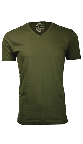 ORG-150MG Military Green Organic Cotton V-Neck T-shirt