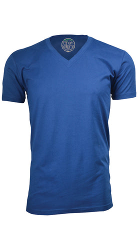 ORG-150RB Royal Blue Organic Cotton V-Neck T-shirt