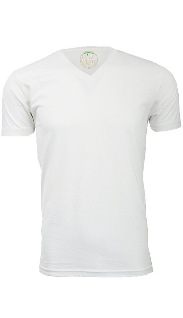 ORG-150W White Organic Cotton V-Neck T-shirt